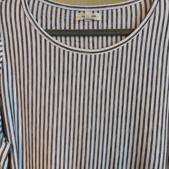 Navy Stripped Blouse with ties on the sleeves - Picture 3 of 3